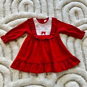 BABY GIRL SHEIN Ruffle Bottom Collared Red Dress | Size 6-9 months